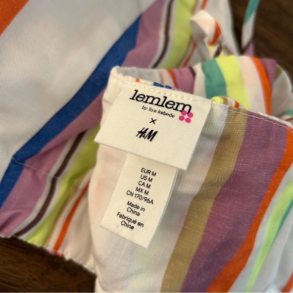Lemlem by Liya Kebrede Multicolor Striped Crop Top M - Picture 5 of 8